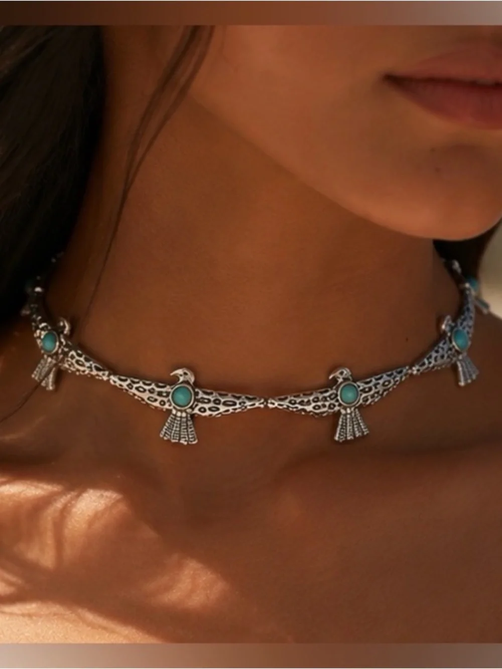 Silver Thunderbird Choker Necklace